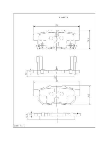 Juego de pastillas de freno Tras. Nps H361A20 - H361A20 PASTILLAS DE FRENO TRASERO