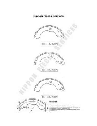 Juego de zapatas de frenos Tras. Nps M350A07 - M350A07 PATINES DE FRENO