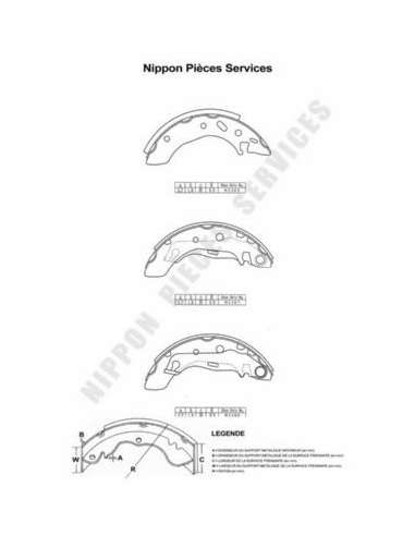 Juego de zapatas de frenos Tras. Nps M350A45 - M350A45 PATINES DE FRENO