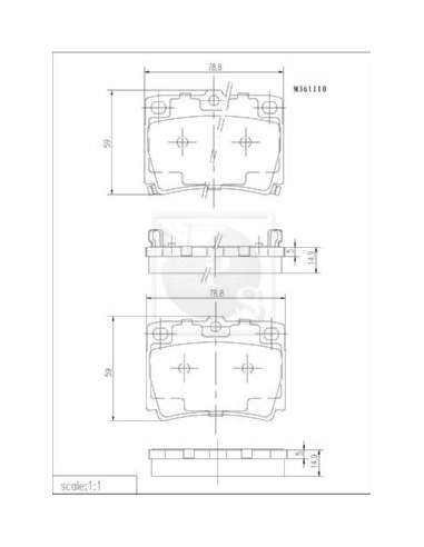Juego de pastillas de freno Tras. Nps M361I10 - M361I10 NPS PASTILLASDEFRENOTRASERO