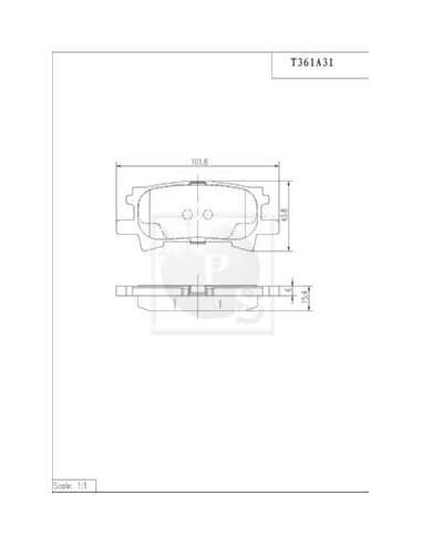 Juego de pastillas de freno Tras. Nps T361A31 - T361A31 PASTILLAS DE FRENO TRASERO
