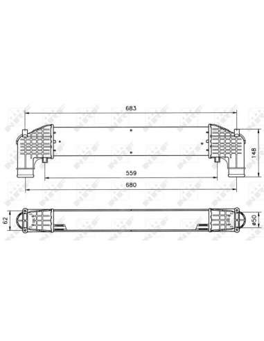 Radiador de aire de admisión Nrf 30108A - INTERCAMBIADOR DE AIRE TURISMO 5-