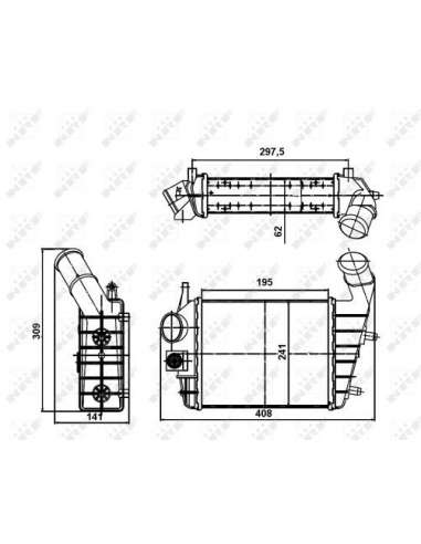 Radiador de aire de admisión Nrf 30123A - INTERCAMBIADOR DE AIRE TURISMO 6 97-