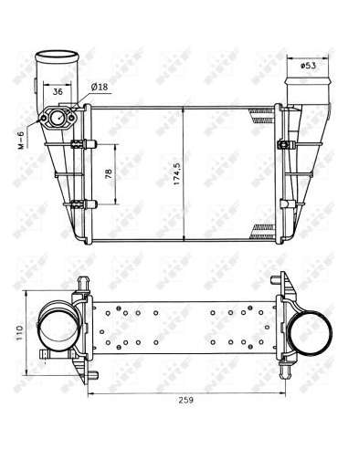 Radiador de aire de admisión Nrf 30127A - INTERCAMBIADOR DE AIRE TURISMO