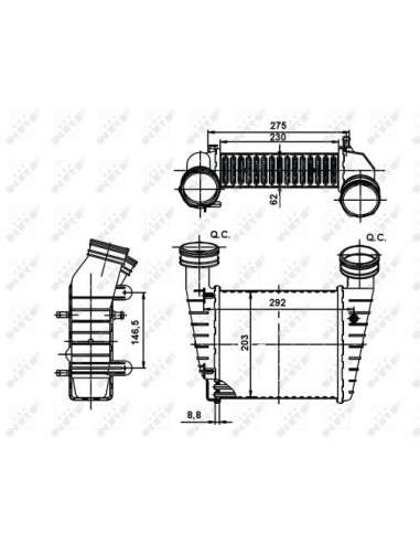 Radiador de aire de admisión Nrf 30138A - INTERCAMBIADOR DE AIRE TURISMO 00-