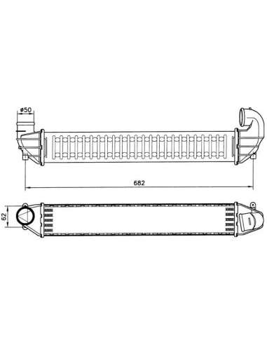 Radiador de aire de admisión Nrf 30139A - INTERCAMBIADOR DE AIRE TURISMO 5-