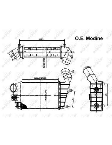 Radiador de aire de admisión Nrf 30142 - INTERCAMBIADOR DE AIRE TURISMO 7 01-