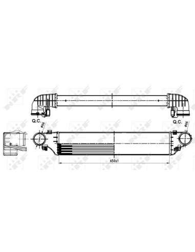 Radiador de aire de admisión Nrf 30164A - INTERCAMBIADOR DE AIRE TURISMO 04-