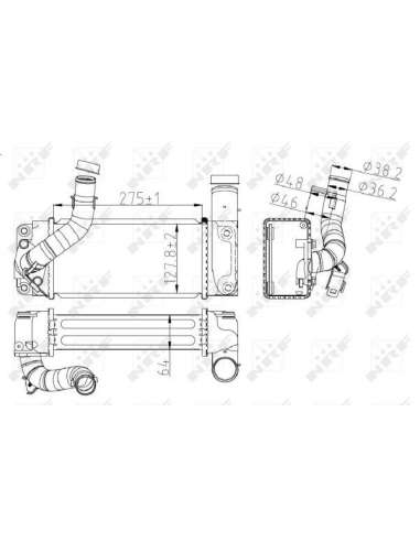 Radiador de aire de admisión Nrf 30245 - INTERCAMBIADOR DE AIRE TURISMO 06-