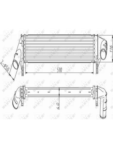 Radiador de aire de admisión Nrf 30255 - INTERCAMBIADOR DE AIRE TURISMO 10-