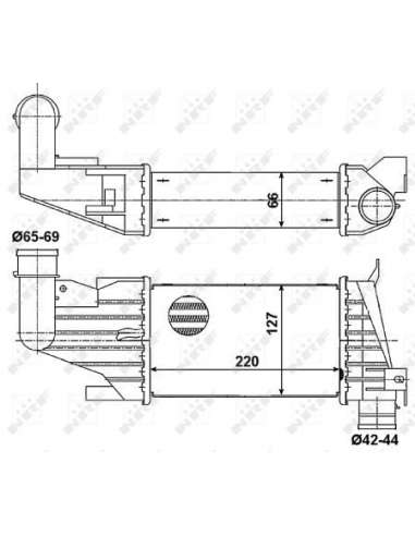 Radiador de aire de admisión Nrf 30258 - INTERCAMBIADOR DE AIRE TURISMO Astra 04-