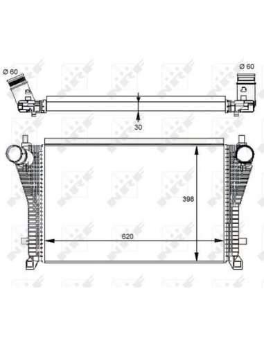 Radiador de aire de admisión Nrf 30291 - INTERCAMBIADOR DE AIRE TURISMO lf 2.0 04/2013-