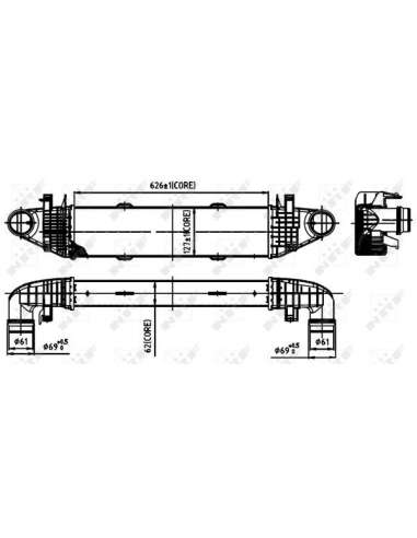 Radiador de aire de admisión Nrf 30314 - INTERCAMBIADOR DE AIRE TURISMO 07- EASY FIT