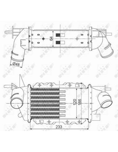 Radiador de aire de admisión Nrf 30352 - INTERCAMBIADOR DE AIRE TURISMO Vectra 97- EASY FIT