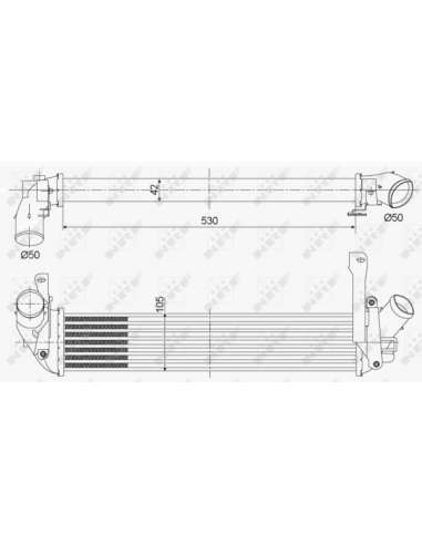 Radiador de aire de admisión Nrf 30353 - INTERCAMBIADOR DE AIRE TURISMO o 02- EASY FIT