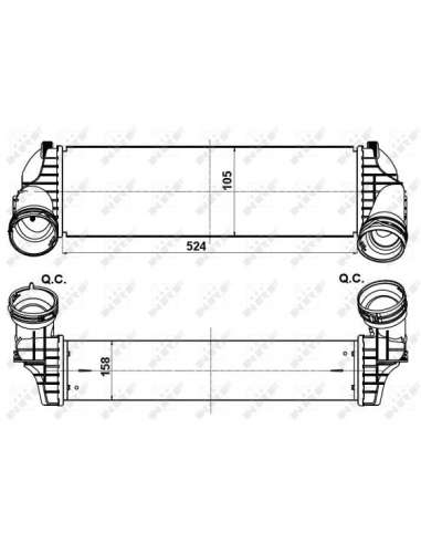 Radiador de aire de admisión Nrf 30359 - INTERCAMBIADOR DE AIRE TURISMO ies E70/E71 06- EASY FIT