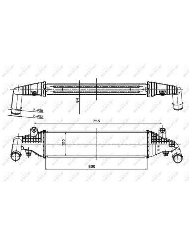 Radiador de aire de admisión Nrf 30364 - INTERCAMBIADOR DE AIRE TURISMO 1.6 --09 EASY FIT