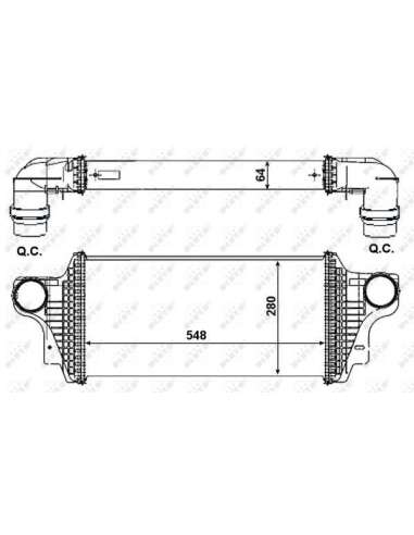 Radiador de aire de admisión Nrf 30370 - INTERCAMBIADOR DE AIRE TURISMO 3.0D 2005- EASY FIT