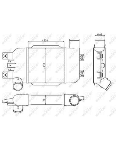 Radiador de aire de admisión Nrf 30383 - INTERCAMBIADOR DE AIRE TURISMO GR 2.8D 02-1997- EASY FIT