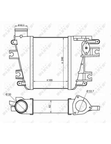 Radiador de aire de admisión Nrf 30384 - INTERCAMBIADOR DE AIRE TURISMO 3.0D 05/2000- EASY FIT