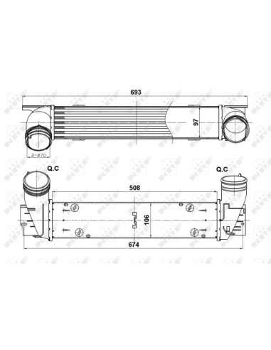 Radiador de aire de admisión Nrf 30385 - INTERCAMBIADOR DE AIRE TURISMO 006- EASY FIT