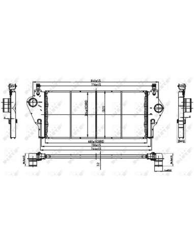 Radiador de aire de admisión Nrf 30432 - INTERCAMBIADOR DE AIRE TURISMO e 99- EASY FIT