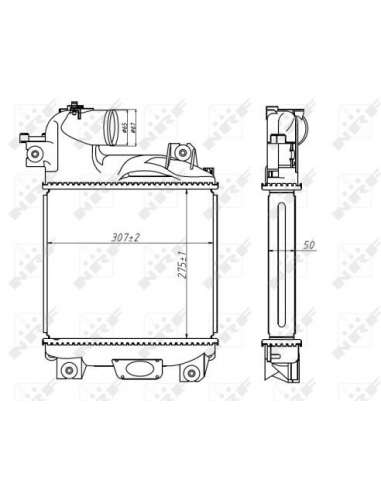 Radiador de aire de admisión Nrf 30455 - INTERCAMBIADOR DE AIRE TURISMO 2.5D 12/2007- EASY FIT