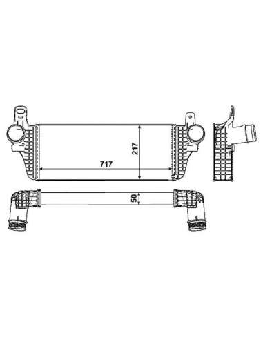 Radiador de aire de admisión Nrf 30466 - INTERCAMBIADOR DE AIRE TURISMO 9- EASY FIT