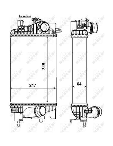 Radiador de aire de admisión Nrf 30469 - INTERCAMBIADOR DE AIRE TURISMO Meriva 10- EASY FIT