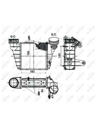 Radiador de aire de admisión Nrf 30476 - INTERCAMBIADOR DE AIRE TURISMO 02- EASY FIT