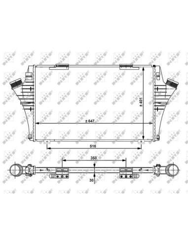 Radiador de aire de admisión Nrf 30480 - INTERCAMBIADOR DE AIRE TURISMO 8/2005- EASY FIT