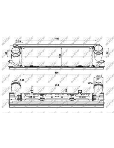 Radiador de aire de admisión Nrf 30482 - INTERCAMBIADOR DE AIRE TURISMO 16d 12-2010- EASY FIT