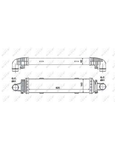 Radiador de aire de admisión Nrf 30504 - INTERCAMBIADOR DE AIRE TURISMO Class EASY FIT