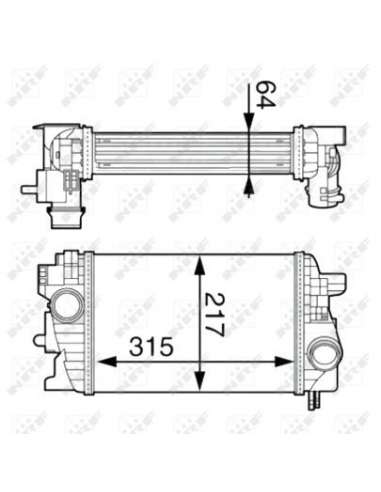 Radiador de aire de admisión Nrf 30534 - INTERCAMBIADOR DE AIRE TURISMO EASY FIT