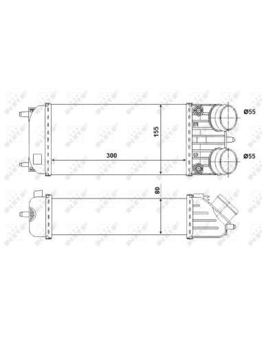 Radiador de aire de admisión Nrf 30543 - INTERCAMBIADOR DE AIRE TURISMO Peugeot 208 10- EASY FIT