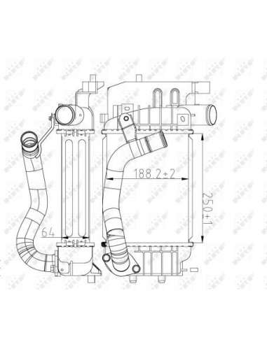 Radiador de aire de admisión Nrf 30785 - INTERCAMBIADOR DE AIRE TURISMO 05- EASY FIT