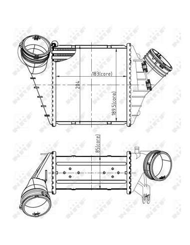 Radiador de aire de admisión Nrf 30850 - INTERCAMBIADOR DE AIRE TURISMO 01- EASY FIT