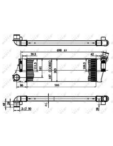 Radiador de aire de admisión Nrf 30899 - INTERCAMBIADOR DE AIRE TURISMO Scenic 04- EASY FIT