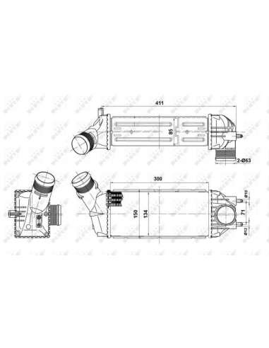 Radiador de aire de admisión Nrf 30908 - INTERCAMBIADOR DE AIRE TURISMO 6 HDi 09-2004- EASY FIT