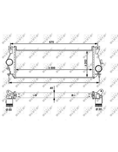 Radiador de aire de admisión Nrf 30910 - INTERCAMBIADOR DE AIRE TURISMO ender 10/2006- EASY FIT