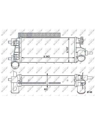 Radiador de aire de admisión Nrf 30926 - INTERCAMBIADOR DE AIRE TURISMO /2012- EASY FIT