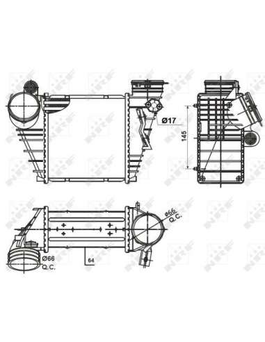 Radiador de aire de admisión Nrf 30936 - INTERCAMBIADOR DE AIRE TURISMO 97-12/2005 EASY FIT