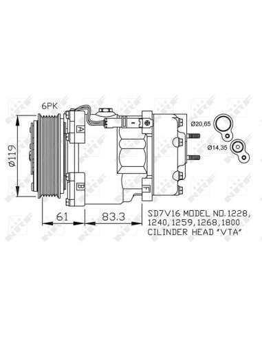 Compresor, aire acondicionado Nrf 32198 - Compressors CITROEN Berlingo 98- EASY FIT