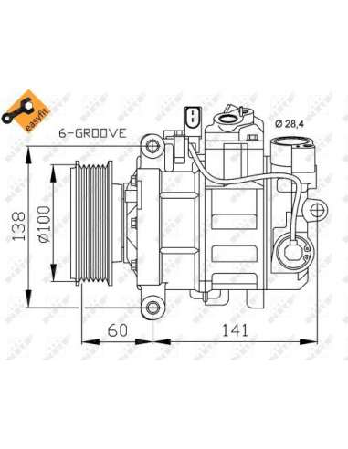 Compresor, aire acondicionado Nrf 32263 - Compressors AUDI A4 00- EASY FIT