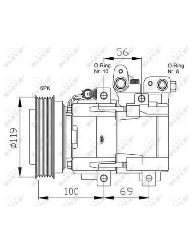 Compresor, aire acondicionado Nrf 32755G - Compressors HYUNDAI Tucson CRDi 09- EASY FIT