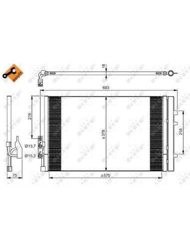 Condensador, aire acondicionado Nrf 350036 - CONDENSADOR TURISMO EASY FIT