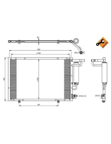 Condensador, aire acondicionado Nrf 350395 - CONDENSADOR TURISMO EASY FIT