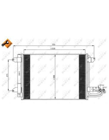Condensador, aire acondicionado Nrf 35520 - CONDENSADOR TURISMO J 200308-2009 EASY FIT