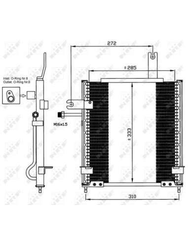 Condensador, aire acondicionado Nrf 35597 - CONDENSADOR TURISMO EASY FIT