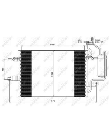 Condensador, aire acondicionado Nrf 35599 - CONDENSADOR TURISMO EASY FIT